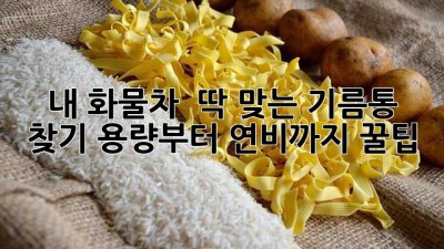 내 화물차 ⛽️ 딱 맞는 기름통 찾기! 용량부터 연비까지 꿀팁🍯