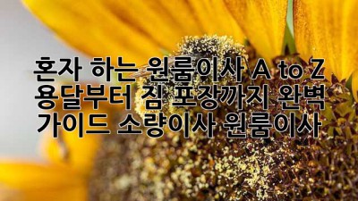 📦 혼자 하는 원룸이사 A to Z: 용달부터 짐 포장까지 완벽 가이드! #소량이사 #원룸이사